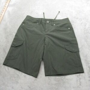 Kuhl Free Flex Cargo Shorts Womens 4 Forrest Green Drawstring Hiking Outdoor 10"